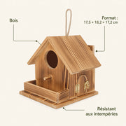 Vogelhuisje van grenen wit formaat 17,5 × 18,2 × 17,2 cm — foto 4