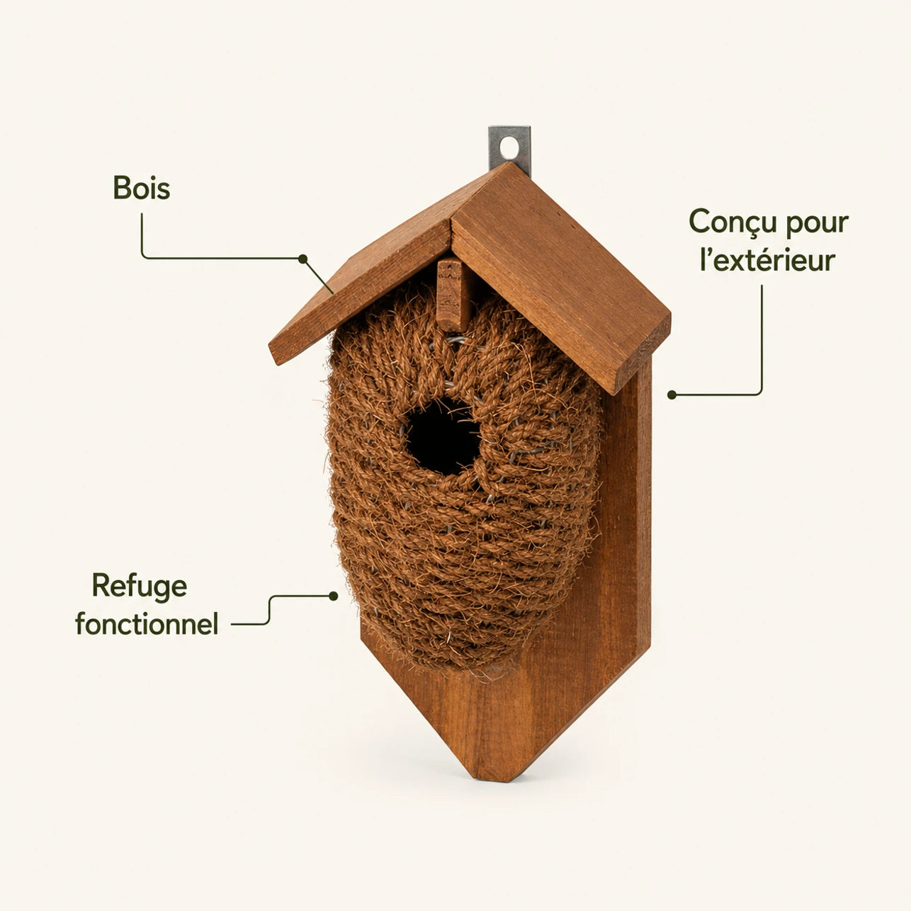 Houten vogelhuisje bruin — foto 4