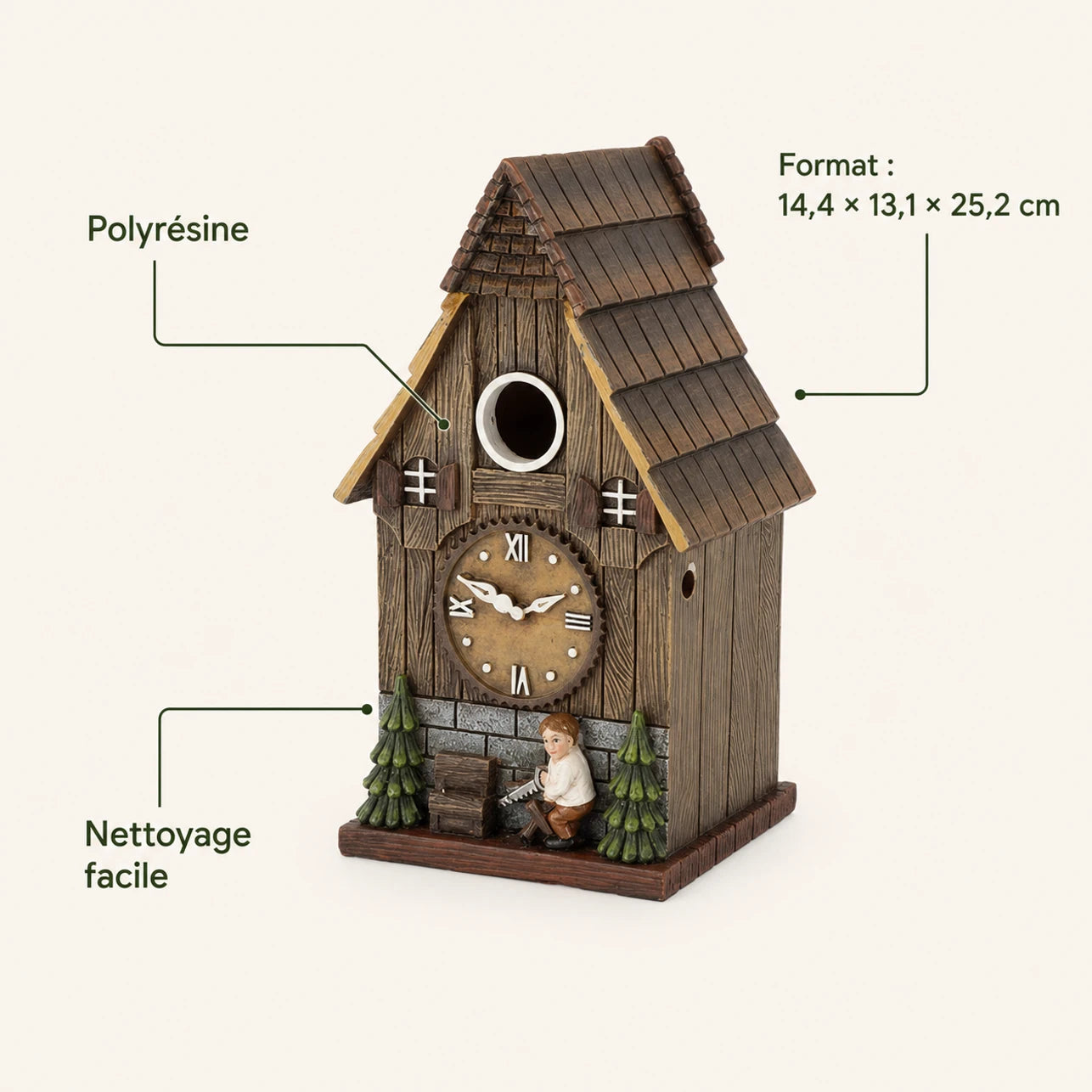 Houten vogelhuisje formaat 14,4 × 13,1 × 25,2 cm — foto 4