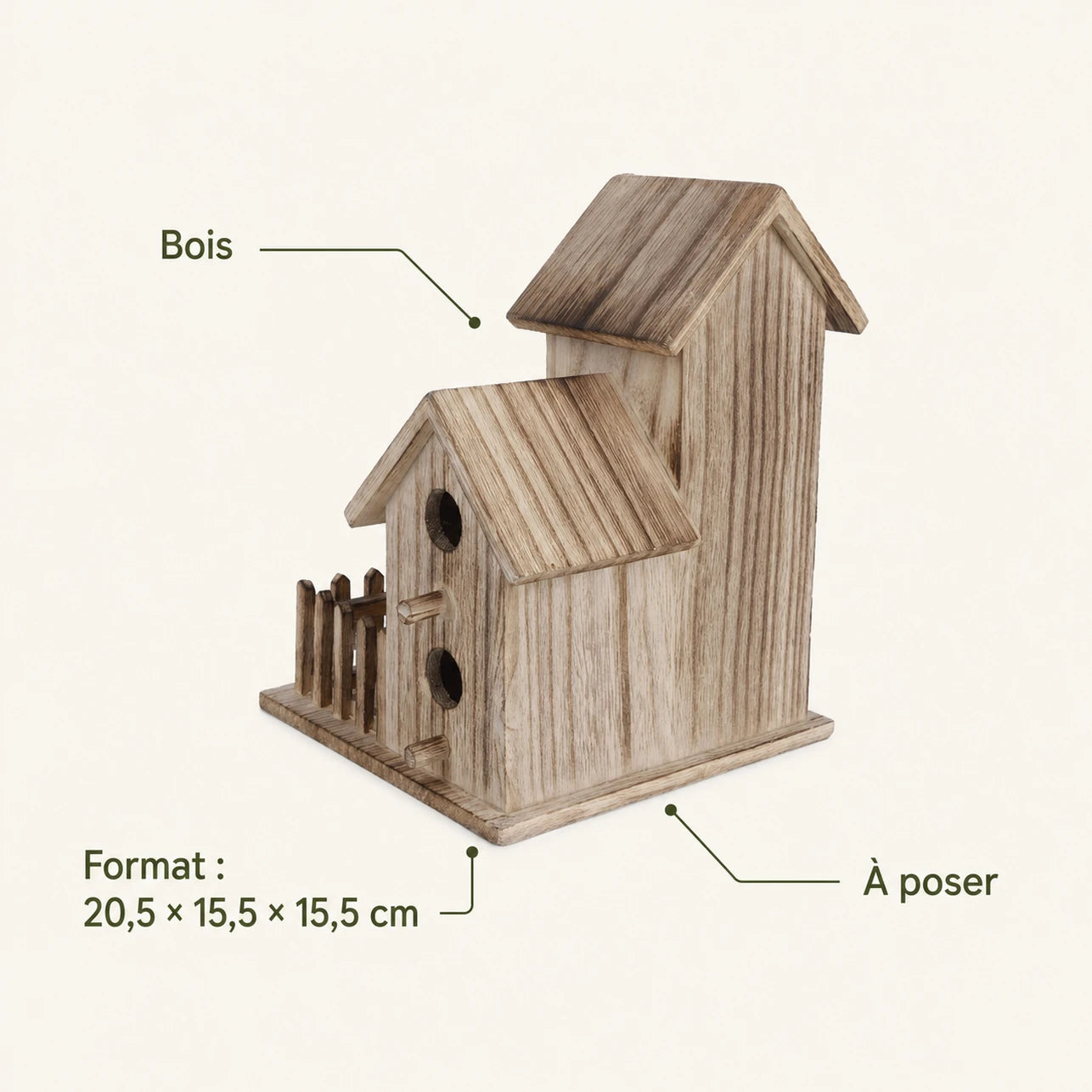 Vogelhuisje observatie van hout formaat 20,5 × 15,5 × 15,5 cm — foto 4