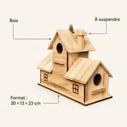 Vogelhuisje stijl rustiek van hout bruin formaat 30 × 13 × 23 cm — foto 4