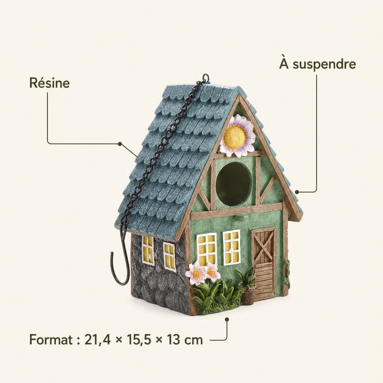 Vogelhuisje formaat 21,4 × 15,5 × 13 cm — foto 4