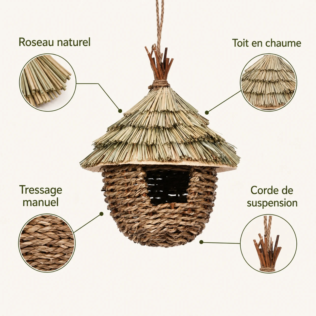 Hangend vogelhuisje van hout bruin — foto 4