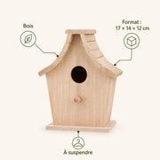 Hangend vogelhuisje van hout formaat 17 × 14 × 12 cm — foto 4