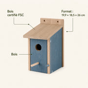 Houten vogelhuisje blauw formaat 19,9 × 18,5 × 26 cm — foto 4