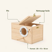 Vogelhuisje observatie van grenen beige formaat 20 × 15 × 18 cm — foto 4