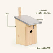 Vogelhuisje van grenen met zinken dak silver formaat 18 × 21,5 × 33,2 cm — foto 4