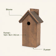 Vogelhuisje met bitumendak bruin formaat 13,8 × 18,3 × 31,5 cm — foto 4