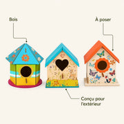 Set van 3 vogelhuisjes van hout — foto 4