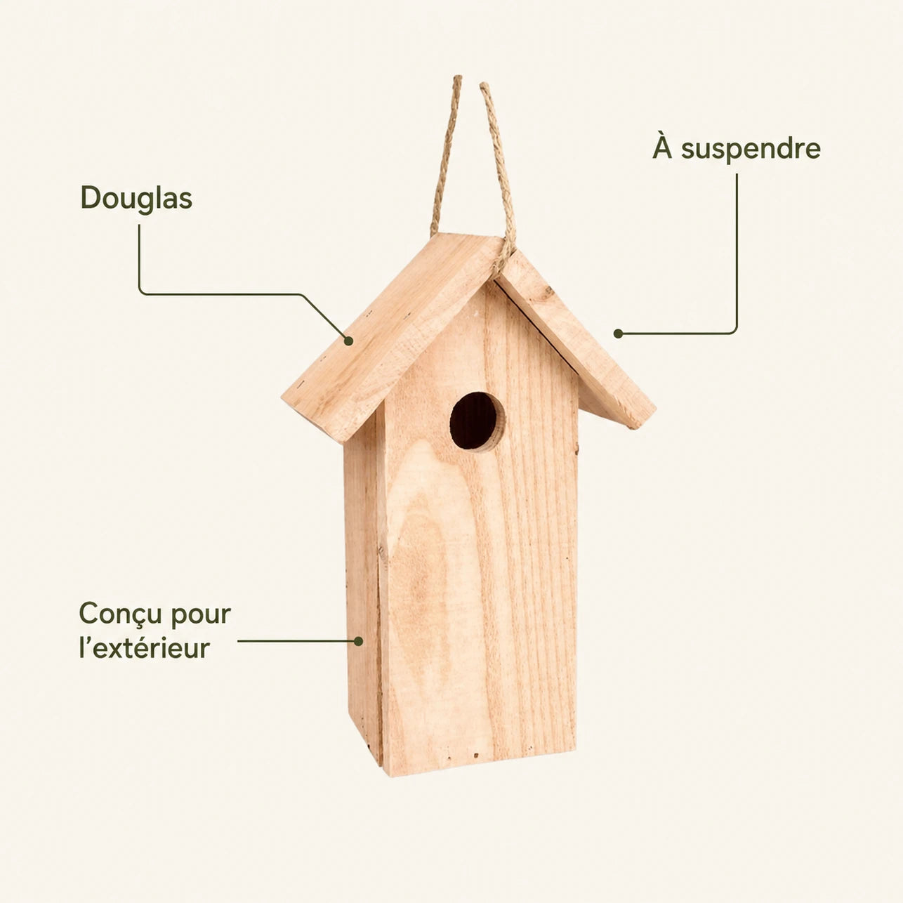 Vogelhuisje van Douglas-spar beige — foto 4