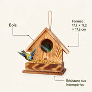 Vogelhuisje observatie van hout rood formaat 17,2 × 17,2 × 17,2 cm — foto 4