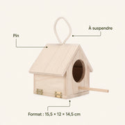 Hangend vogelhuisje van grenen natuurlijk formaat 15,5 × 12 × 14,5 cm — foto 4