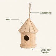 Vogelhuisje cilindrisch van hout met dak gefacetteerd — foto 4
