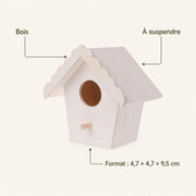 Houten vogelhuisje wit formaat 4,7 × 4,7 × 9,5 cm — foto 4
