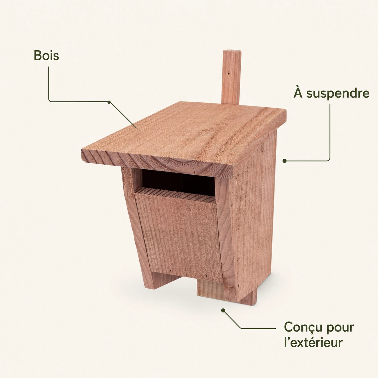 Vogelhuisje vertical van hout antraciet met open voorkant — foto 4