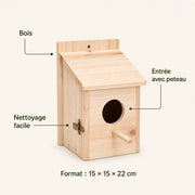 Hangend vogelhuisje van hout beige formaat 15 × 15 × 22 cm — foto 4