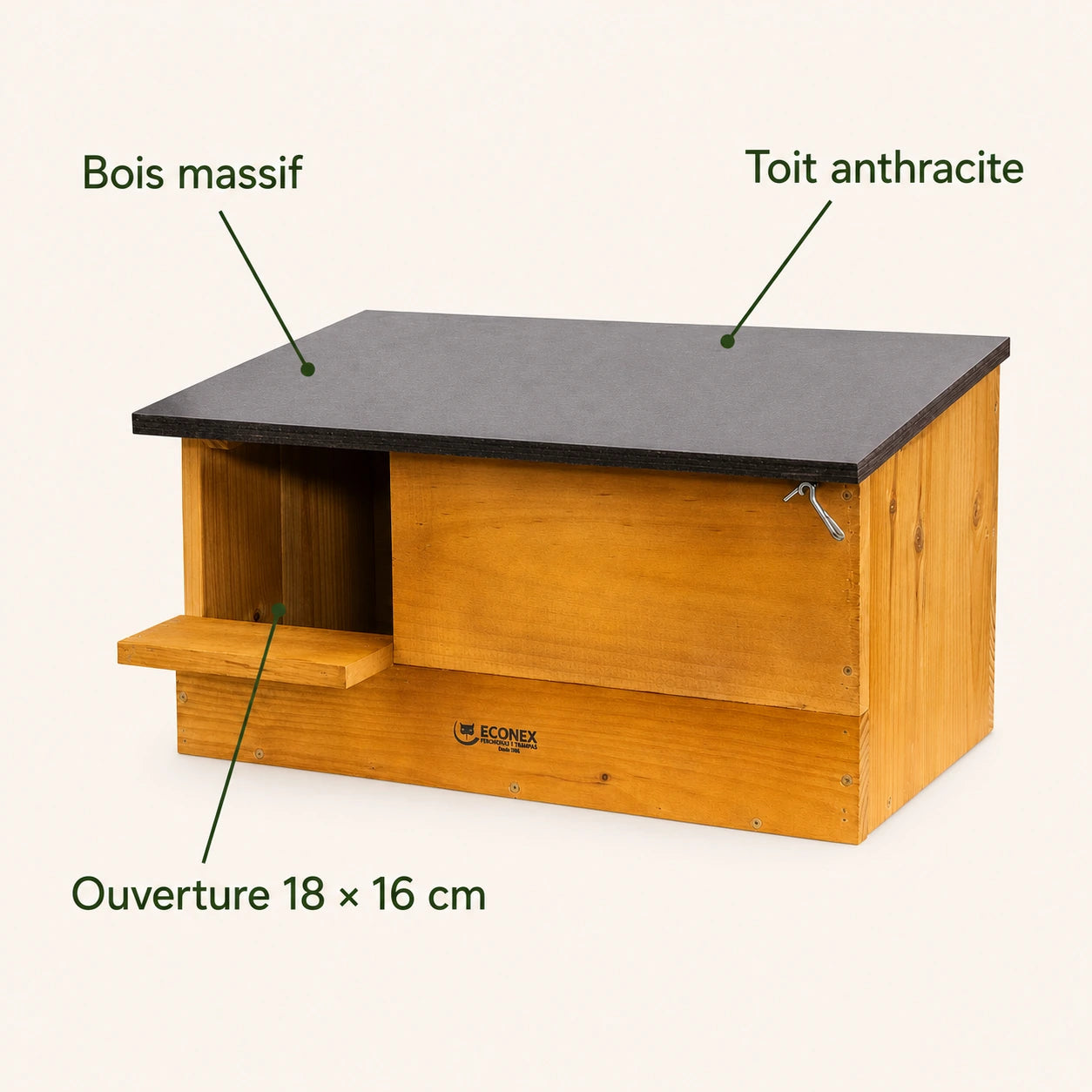 Vogelhuisje horizontaal van hout massief — foto 4