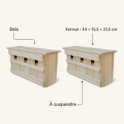 Set van 2 vogelhuisjes van hout bruin formaat 44 × 15,5 × 21,5 cm — foto 4