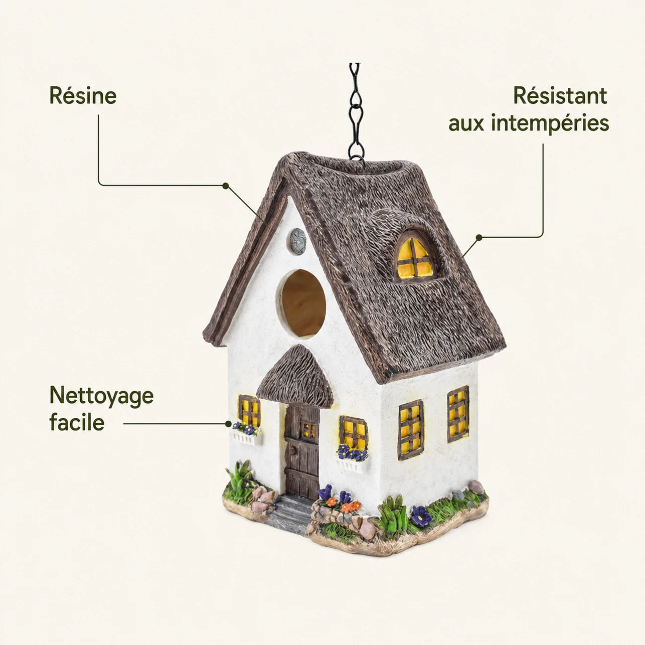 Hangend vogelhuisje wit — foto 4