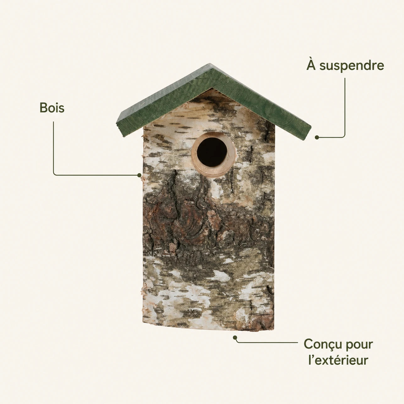 Vogelhuisje rustiek van schors met groendak — foto 4