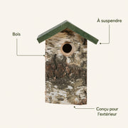 Vogelhuisje rustiek van schors met groendak — foto 4