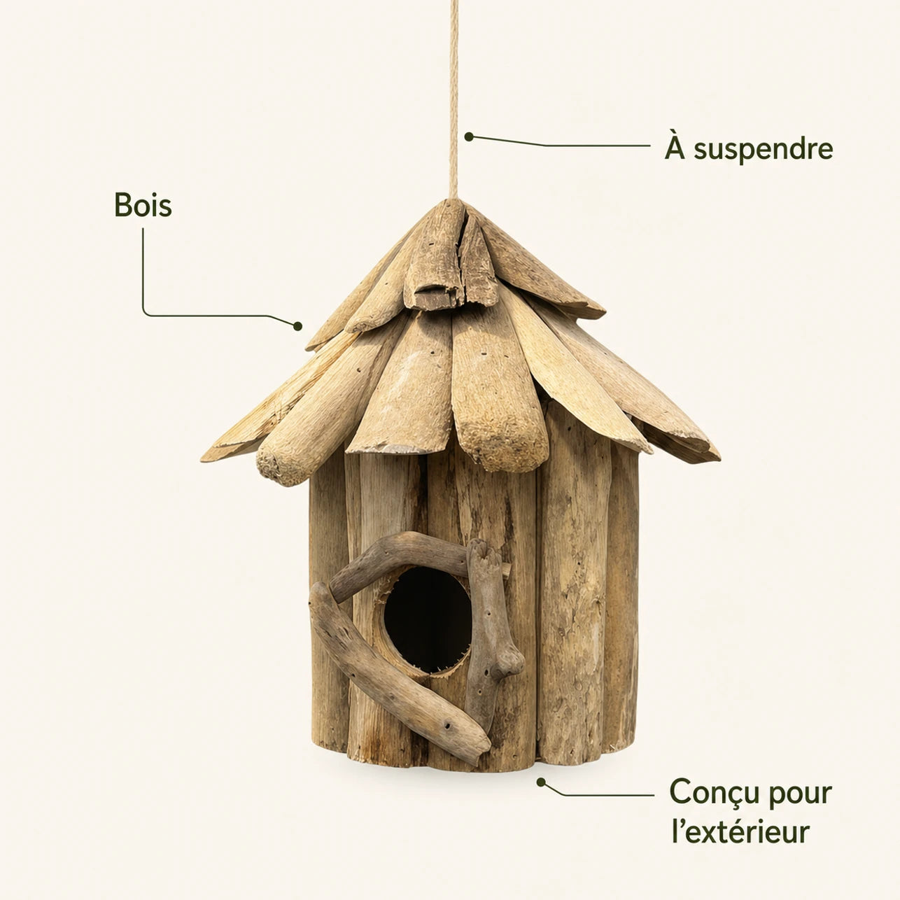 Houten vogelhuisje zwart — foto 4